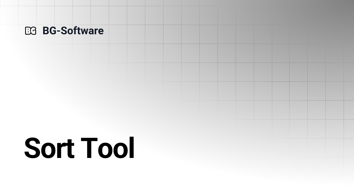 Sort Tool | BG-Software